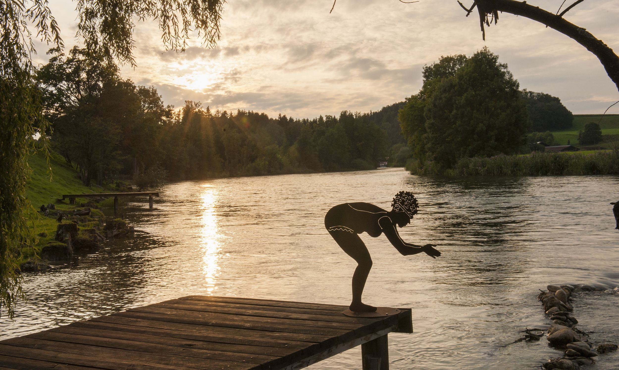 Sculpture on the Alz near Truchtlaching