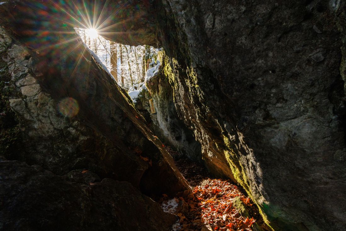 Sonnenstrahlen in der Glückgrotte