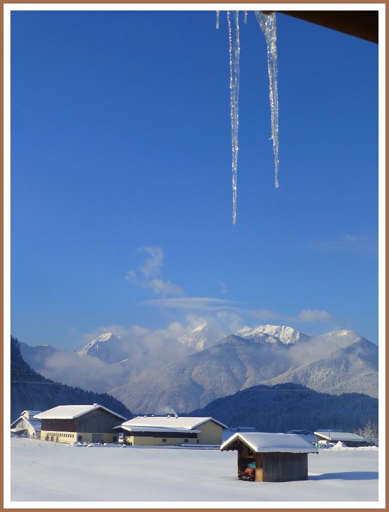 Ausblick Zimmer, Balkon Winter